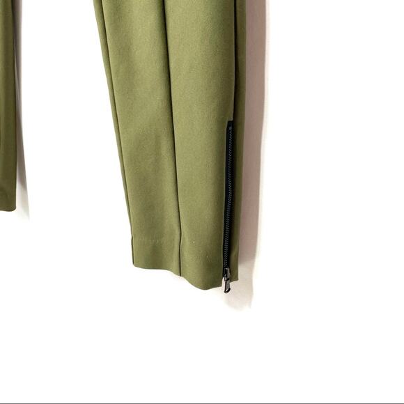 Ecru Military Green Ankle Zip Pants Size 8 - Picture 3 of 7